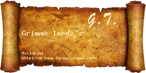 Grimme Teréz névjegykártya